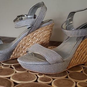 Brand new silver espadrilles